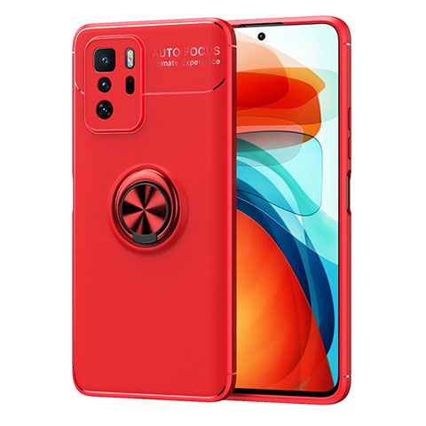 Custodia Silicone Ultra Sottile Morbida Cover con Magnetico Anello Supporto SD1 per Xiaomi Poco X3 GT 5G Rosso