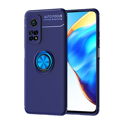 Custodia Silicone Ultra Sottile Morbida Cover con Magnetico Anello Supporto SD1 per Xiaomi Redmi K30S 5G Blu