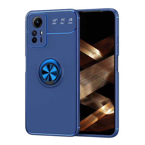 Custodia Silicone Ultra Sottile Morbida Cover con Magnetico Anello Supporto SD1 per Xiaomi Redmi Note 12S Blu