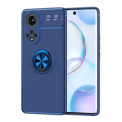 Custodia Silicone Ultra Sottile Morbida Cover con Magnetico Anello Supporto SD2 per Huawei Nova 9 Blu