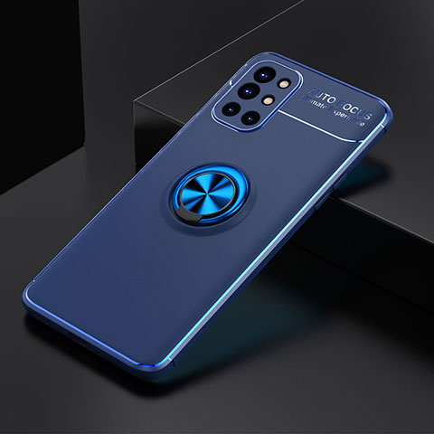 Custodia Silicone Ultra Sottile Morbida Cover con Magnetico Anello Supporto SD2 per OnePlus 9R 5G Blu