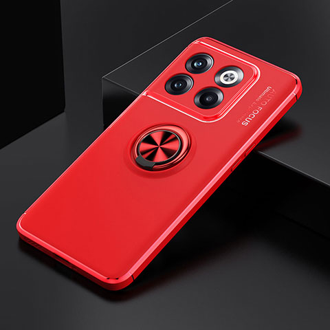 Custodia Silicone Ultra Sottile Morbida Cover con Magnetico Anello Supporto SD2 per OnePlus Ace Pro 5G Rosso