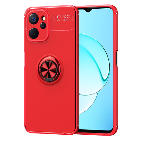 Custodia Silicone Ultra Sottile Morbida Cover con Magnetico Anello Supporto SD2 per Realme 10 5G Rosso