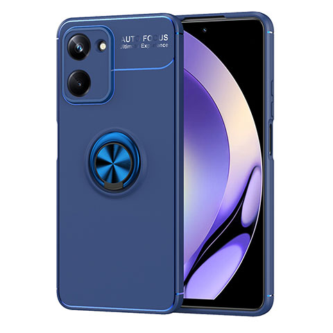 Custodia Silicone Ultra Sottile Morbida Cover con Magnetico Anello Supporto SD2 per Realme 10 Pro 5G Blu