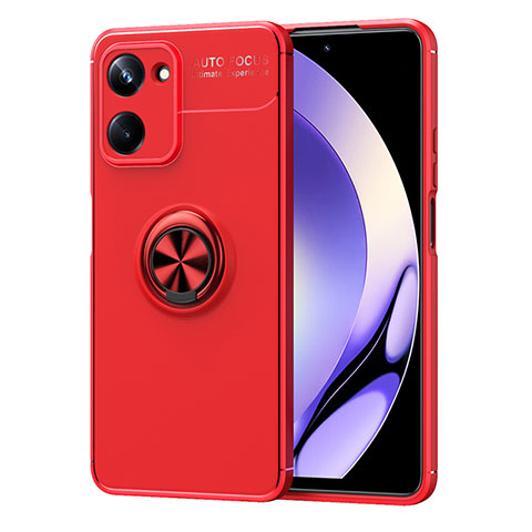 Custodia Silicone Ultra Sottile Morbida Cover con Magnetico Anello Supporto SD2 per Realme 10 Pro 5G Rosso