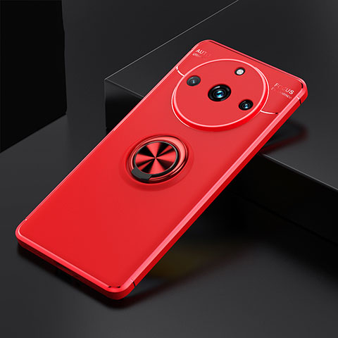 Custodia Silicone Ultra Sottile Morbida Cover con Magnetico Anello Supporto SD2 per Realme 11 Pro 5G Rosso