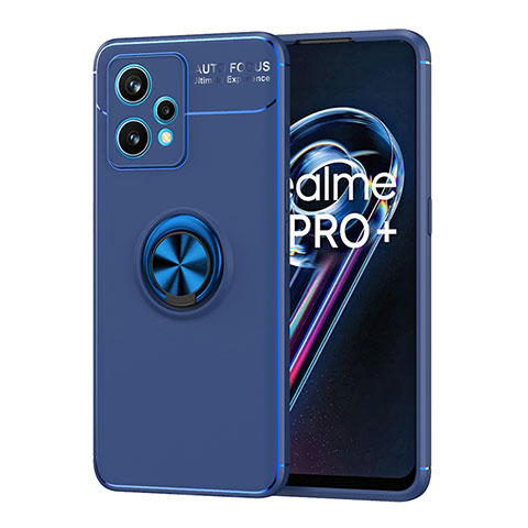 Custodia Silicone Ultra Sottile Morbida Cover con Magnetico Anello Supporto SD2 per Realme Narzo 50 Pro 5G Blu