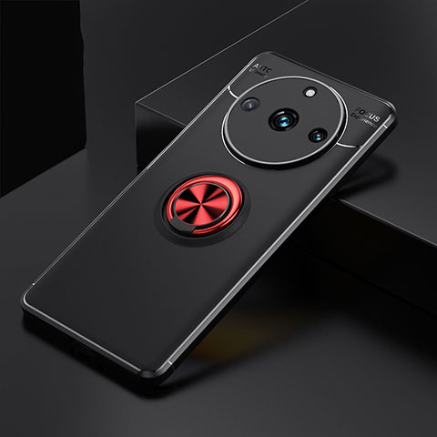 Custodia Silicone Ultra Sottile Morbida Cover con Magnetico Anello Supporto SD2 per Realme Narzo 60 Pro 5G Rosso e Nero