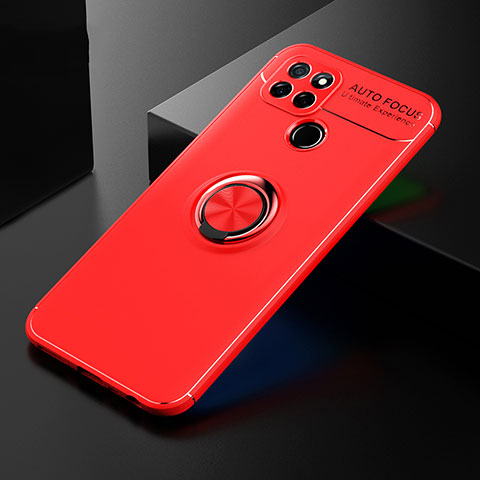 Custodia Silicone Ultra Sottile Morbida Cover con Magnetico Anello Supporto SD2 per Realme Q2i 5G Rosso