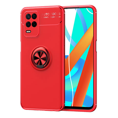 Custodia Silicone Ultra Sottile Morbida Cover con Magnetico Anello Supporto SD2 per Realme Q3i 5G Rosso