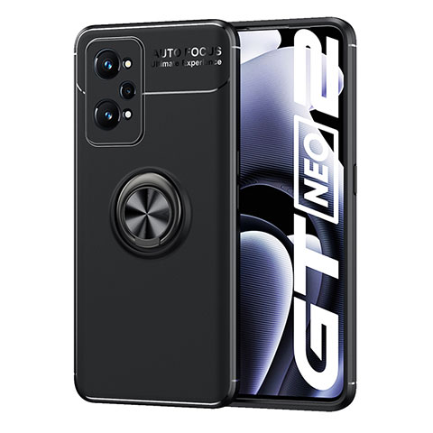 Custodia Silicone Ultra Sottile Morbida Cover con Magnetico Anello Supporto SD2 per Realme Q5 Pro 5G Nero