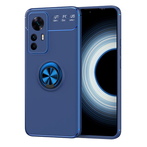 Custodia Silicone Ultra Sottile Morbida Cover con Magnetico Anello Supporto SD2 per Xiaomi Mi 12T 5G Blu