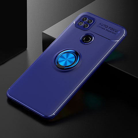 Custodia Silicone Ultra Sottile Morbida Cover con Magnetico Anello Supporto SD2 per Xiaomi POCO C3 Blu
