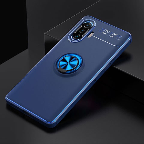 Custodia Silicone Ultra Sottile Morbida Cover con Magnetico Anello Supporto SD2 per Xiaomi Poco F3 GT 5G Blu