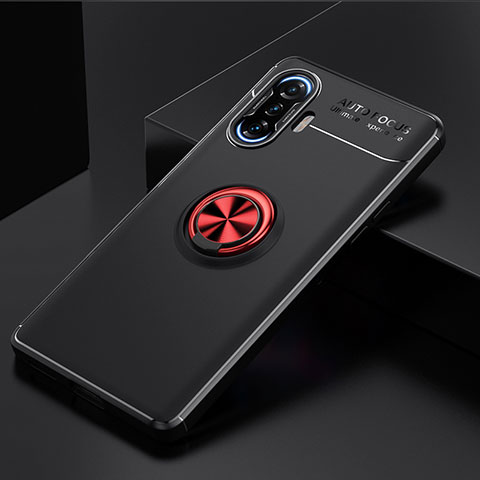 Custodia Silicone Ultra Sottile Morbida Cover con Magnetico Anello Supporto SD2 per Xiaomi Poco F3 GT 5G Rosso e Nero