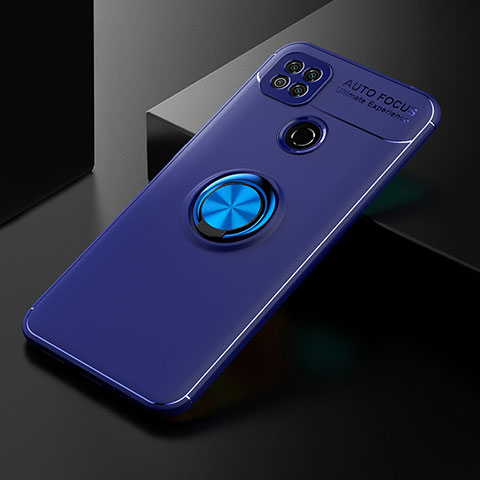 Custodia Silicone Ultra Sottile Morbida Cover con Magnetico Anello Supporto SD2 per Xiaomi Redmi 10A 4G Blu