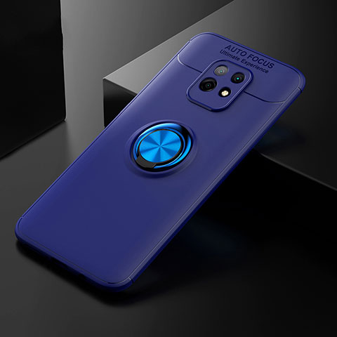 Custodia Silicone Ultra Sottile Morbida Cover con Magnetico Anello Supporto SD2 per Xiaomi Redmi 10X 5G Blu