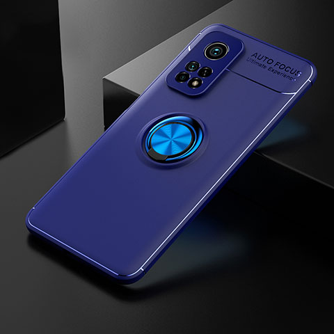 Custodia Silicone Ultra Sottile Morbida Cover con Magnetico Anello Supporto SD2 per Xiaomi Redmi K30S 5G Blu