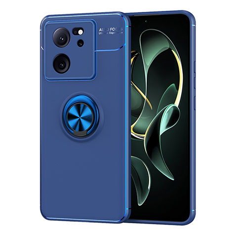 Custodia Silicone Ultra Sottile Morbida Cover con Magnetico Anello Supporto SD2 per Xiaomi Redmi K60 Ultra 5G Blu