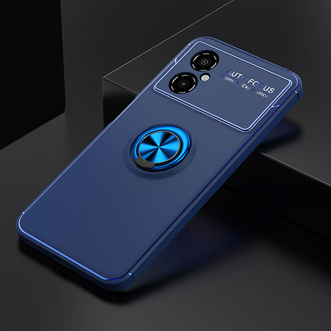 Custodia Silicone Ultra Sottile Morbida Cover con Magnetico Anello Supporto SD2 per Xiaomi Redmi Note 11R 5G Blu