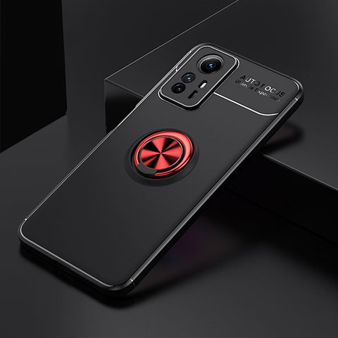 Custodia Silicone Ultra Sottile Morbida Cover con Magnetico Anello Supporto SD2 per Xiaomi Redmi Note 12S Rosso e Nero