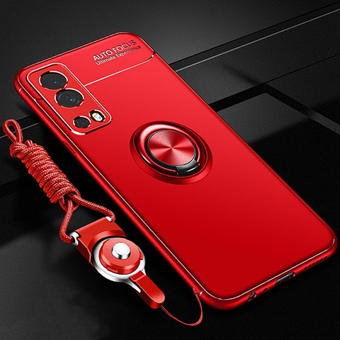 Custodia Silicone Ultra Sottile Morbida Cover con Magnetico Anello Supporto SD3 per Vivo Y52 5G Rosso