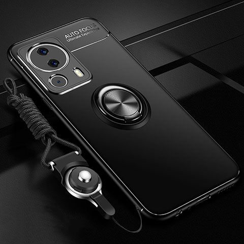 Custodia Silicone Ultra Sottile Morbida Cover con Magnetico Anello Supporto SD3 per Xiaomi Mi 12 Lite NE 5G Nero