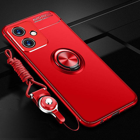 Custodia Silicone Ultra Sottile Morbida Cover con Magnetico Anello Supporto SD3 per Xiaomi Redmi Note 12R Pro 5G Rosso