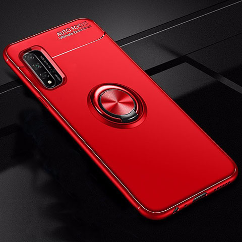 Custodia Silicone Ultra Sottile Morbida Cover con Magnetico Anello Supporto T01 per Huawei Honor 20 Rosso