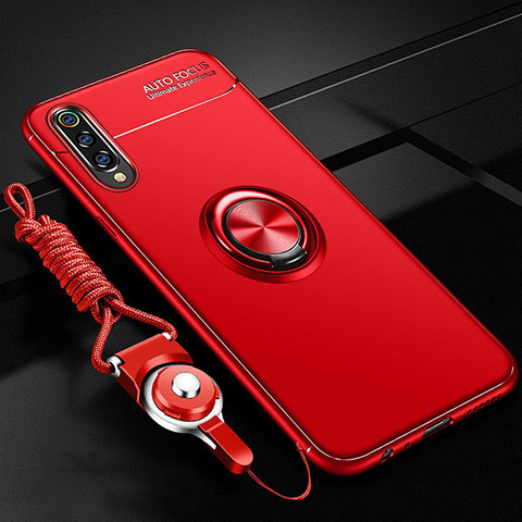 Custodia Silicone Ultra Sottile Morbida Cover con Magnetico Anello Supporto T01 per Samsung Galaxy A90 5G Rosso