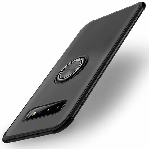 Custodia Silicone Ultra Sottile Morbida Cover con Magnetico Anello Supporto T01 per Samsung Galaxy S10 5G Nero