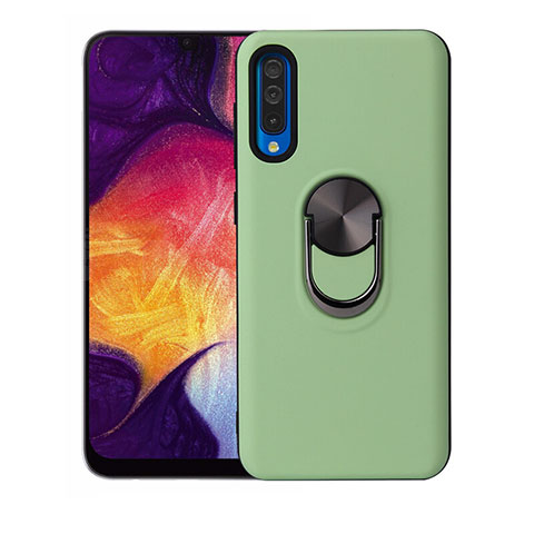 Custodia Silicone Ultra Sottile Morbida Cover con Magnetico Anello Supporto T02 per Samsung Galaxy A70S Verde