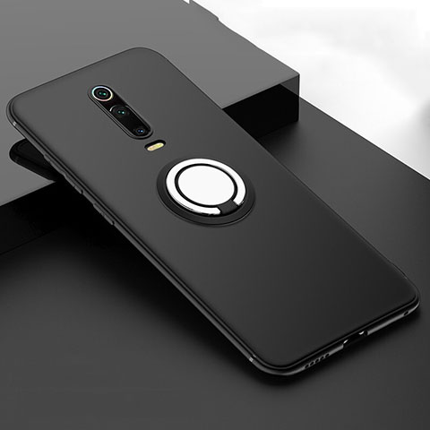 Custodia Silicone Ultra Sottile Morbida Cover con Magnetico Anello Supporto T06 per Xiaomi Redmi K20 Pro Nero