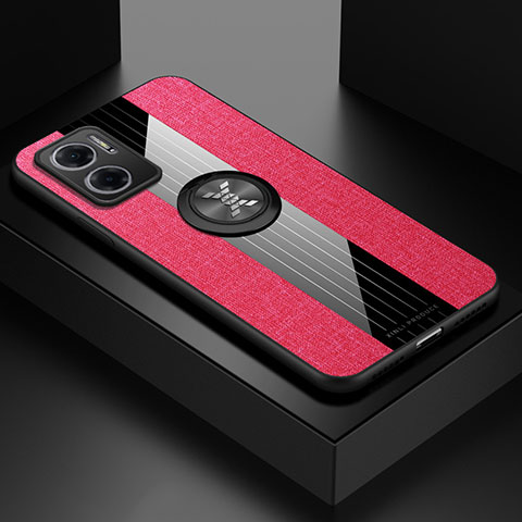 Custodia Silicone Ultra Sottile Morbida Cover con Magnetico Anello Supporto X01L per Xiaomi Redmi 10 Prime Plus 5G Rosso