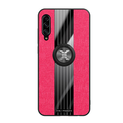 Custodia Silicone Ultra Sottile Morbida Cover con Magnetico Anello Supporto X02L per Samsung Galaxy A90 5G Rosso