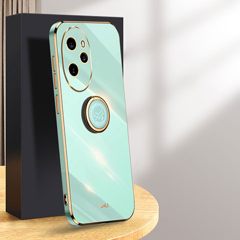 Custodia Silicone Ultra Sottile Morbida Cover con Magnetico Anello Supporto XL1 per Huawei Honor 100 Pro 5G Verde