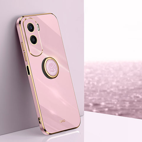 Custodia Silicone Ultra Sottile Morbida Cover con Magnetico Anello Supporto XL1 per Huawei Honor 90 Lite 5G Lavanda