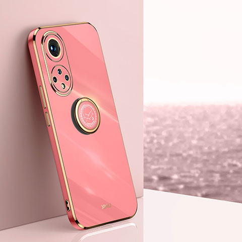 Custodia Silicone Ultra Sottile Morbida Cover con Magnetico Anello Supporto XL1 per Huawei Nova 9 Pro Rosa Caldo