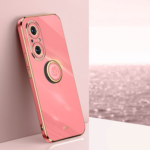 Custodia Silicone Ultra Sottile Morbida Cover con Magnetico Anello Supporto XL1 per Huawei Nova 9 SE Rosa Caldo