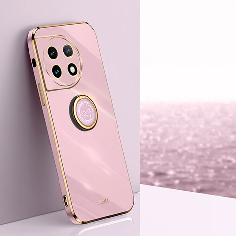 Custodia Silicone Ultra Sottile Morbida Cover con Magnetico Anello Supporto XL1 per OnePlus 11R 5G Lavanda