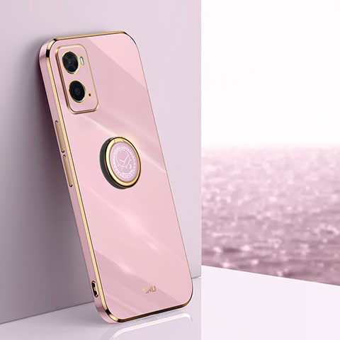 Custodia Silicone Ultra Sottile Morbida Cover con Magnetico Anello Supporto XL1 per Oppo A36 Rosa