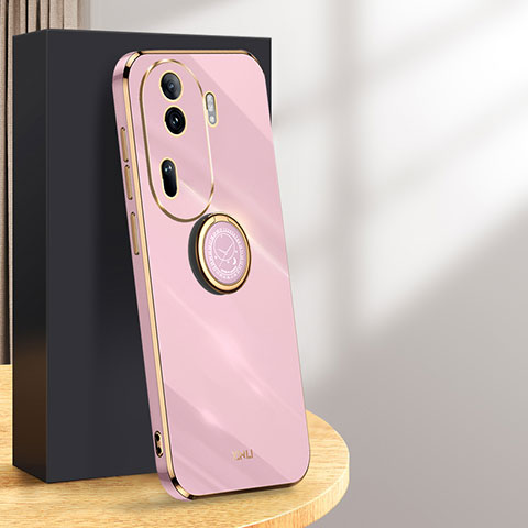 Custodia Silicone Ultra Sottile Morbida Cover con Magnetico Anello Supporto XL1 per Oppo Reno11 Pro 5G Lavanda