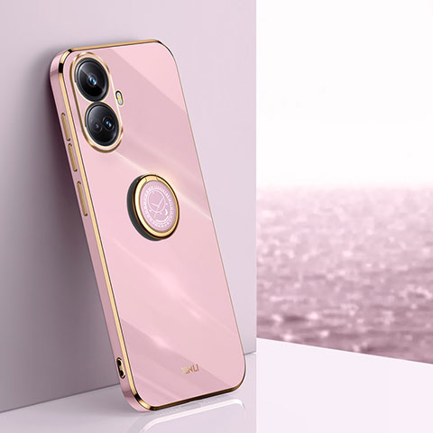 Custodia Silicone Ultra Sottile Morbida Cover con Magnetico Anello Supporto XL1 per Realme 10 Pro+ Plus 5G Lavanda