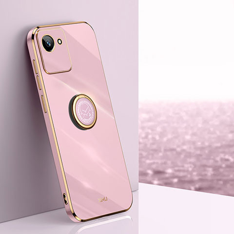 Custodia Silicone Ultra Sottile Morbida Cover con Magnetico Anello Supporto XL1 per Realme C30s Lavanda