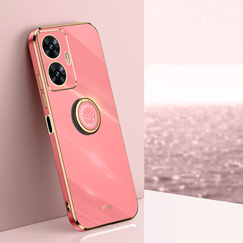 Custodia Silicone Ultra Sottile Morbida Cover con Magnetico Anello Supporto XL1 per Realme C55 Rosa Caldo