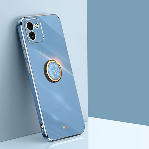 Custodia Silicone Ultra Sottile Morbida Cover con Magnetico Anello Supporto XL1 per Samsung Galaxy A03 Blu