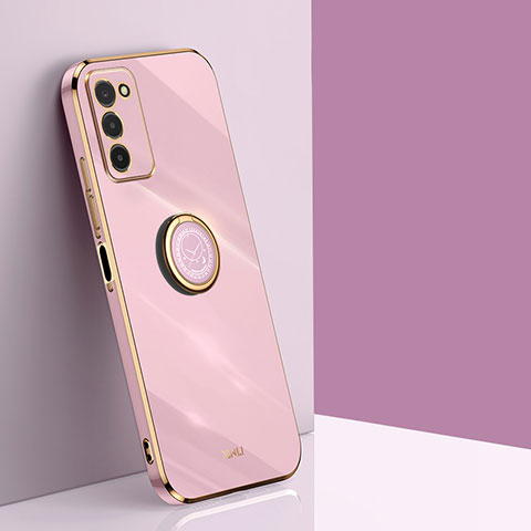 Custodia Silicone Ultra Sottile Morbida Cover con Magnetico Anello Supporto XL1 per Samsung Galaxy A03s Rosa