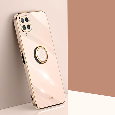 Custodia Silicone Ultra Sottile Morbida Cover con Magnetico Anello Supporto XL1 per Samsung Galaxy A12 5G Oro