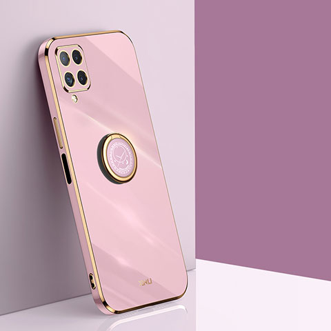 Custodia Silicone Ultra Sottile Morbida Cover con Magnetico Anello Supporto XL1 per Samsung Galaxy A12 Nacho Rosa