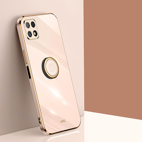 Custodia Silicone Ultra Sottile Morbida Cover con Magnetico Anello Supporto XL1 per Samsung Galaxy A22s 5G Oro